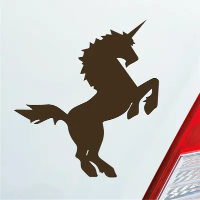 Produktbild von Auto Aufkleber Einhorn Last Unicorn Pferd Pony 10x11 cm Braun Sticker Heckscheibenaufkleber