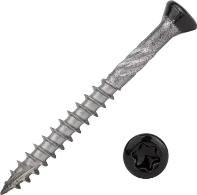 Produktbild von Schrauben für Keilstülpschalung Schwarz Edelstahl 410 5 x 50 mm Torx 25 mit Schneidkerbe - 200 Stück