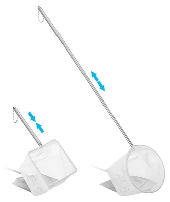 Produktbild von Aquarium Kescher Fischkescher - 2 Stück - Teleskopstange 40 cm - Edelstahl