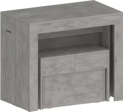 Produktbild von Tisch- und Stuhlset Dardizzon, Mehrzweckkomposition, Set mit Konsole und 1 ausziehbarer Bank, 100 % Italy, 66 x 25 x 45 cm, Grau