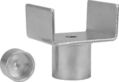 Produktbild von alca® U-Adapter für Stempelwagenheber – U-Form Zubehör für Caravan, Wohnwagen & Anhänger – Auflagefläche 45×53 mm – Ø 20/27 mm – passend für viele Wagenheber / Heber