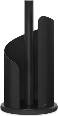 Produktbild von Design Küchenrollenhalter aus mattem Schwarz Edelstahl - Stehende Papierrollenhalter