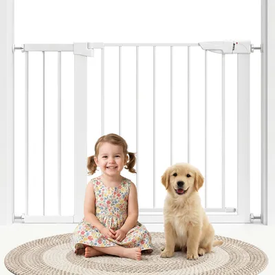 Produktbild von Treppenschutzgitter für Breiten 86-103cm, Türschutzgitter ohne bohren, Kinderschutzgitter Hundegitter, Beidseitige Öffnung, Selbstschließend, für Innen