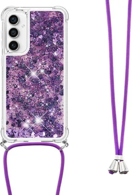 Produktbild von Samsung Galaxy S23 FE Hülle - Coverup Liquid Glitzer Back Cover mit Handykette - Violett