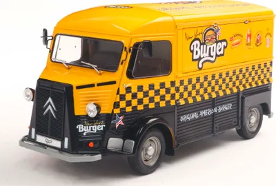 Produktbild von Solido 421186471 Citroen Type HY NYC Burger 1969 gelb schwarz 1:18