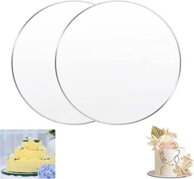Produktbild von Durchsichtige Acryl-Tortenplatten 20cm - 2er Set
