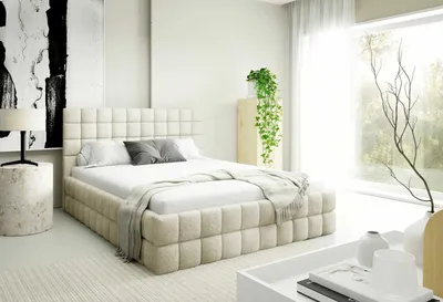 Obrázek produktu pro Čalouněná postel 140x200 LAILA s úložným prostorem - ecru 1