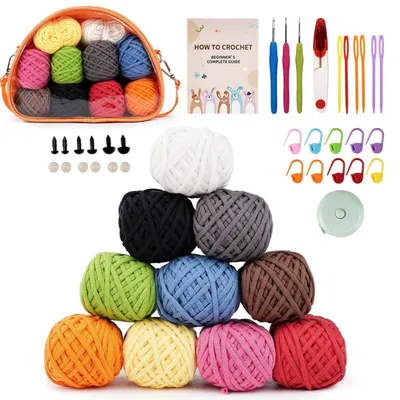 Obrázek produktu pro Sada pro háčkování pro začátečníky, 36 dílů, s ergonomickými háčky a přízí chenille