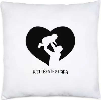 Produktbild von Weltbester Papa Kissen inkl. Füllung Spruch Liebe Vatertag Geschenkidee Bester Papa Dad