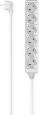 Produktbild von Hama Steckdosenleiste 6-fach, 1,4m Kabel, Steckdosen 45° gedreht