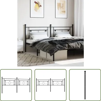 Produktbild von The Living Store Kopfteil Metall Schwarz 200 cm