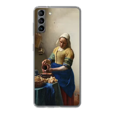 Produktbild von MuchoWow® Handyhülle Schutzhülle Hülle für Samsung Galaxy S21 Plus Das Milchmädchen - Vermeer - Alte Meister Silikon Softcase Handy Hülle - Handy-Tasche