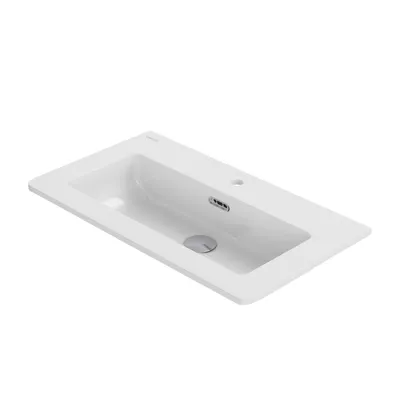 Produktbild von VIGOUR Clivia Möbelwaschtisch mit Überlauf und Hahnloch 81x46,5 cm, weiß
