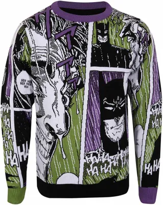 Produktbild von DC Comics Pullover im Weihnachtslook - Batman Joker Manga Panels L