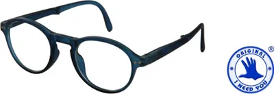 Produktbild von Lesebrille mit Mikrofaserbeutel Foldy Blau (+2,5 dpt)