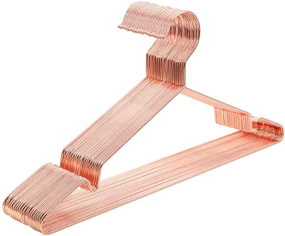 Obrázok produktu pre SONGMICS Kovové vešiaky na oblečenie, 20 ks, štýlové chrómované, odolné proti korózii, priestorovo úsporné, dĺžka 42 cm, ružové zlato CRI44R20