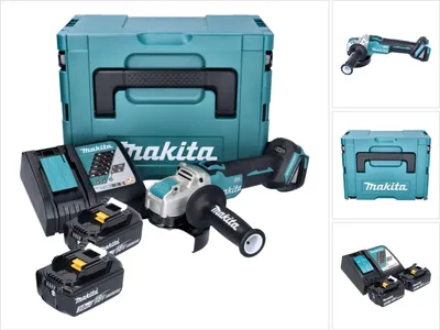 Produktbild von Makita DGA 521 RFX1J Akku Winkelschleifer 18 V 125 mm X-LOCK Brushless + 2x Akku 3,0 Ah + Ladegerät + Makpac