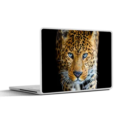 Produktbild von MuchoWow® Laptop Aufkleber Sticker Cover Leopard - Tiere - Porträt - Wildtiere - Schwarz 40x30 cm - Laptop Dekoration - Selbstklebend
