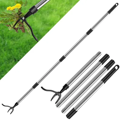 Produktbild von Unkrautstecher 148 cm - Unkrautentferner - Wurzelentferner - 4 Krallen - Fußpedal - Effizientes Entfernen von Unkraut