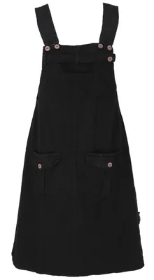 Produktbild von Latzrock, Trägerkleid, Hippierock - Schwarz, Damen, Baumwolle, Größe: L