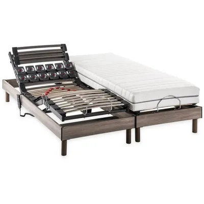 Produktbild von Elektrische Entspannungsmatratze + Boxspring-Set – 2 x 80 x 200 cm – Taschenfederkernmatratze