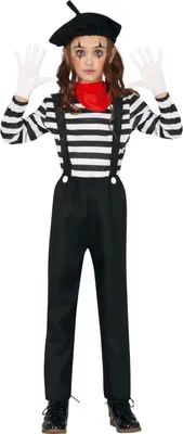 Produktbild von Pantomime Kostüm Paris schwarz-weiß für Kinder