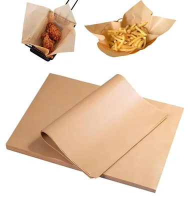 Produktbild von 100 Blatt Backpapier, 33 x 23 cm, ungebleichtes Backpapier, Käsepapier, Butterpapier, fettdichtes Backpapier für Lebensmittel, Antihaftbeschichtung, fettdichtes Backpapier für Hamburger, Pizza, Käse, Kuchen