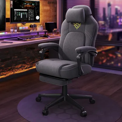 Produktbild von Gaming-Stuhl, Computerstuhl mit Fußstütze, Bürostuhl höhenverstellbar