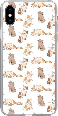 Produktbild von MuchoWow® Handyhülle Schutzhülle Hülle für Telefoonhoesje iPhone Xs Muster - Katze - Kätzchen - Jungen - Mädchen - Kinder - Kinder Silikon Softcase Handy Hülle - Handytasche