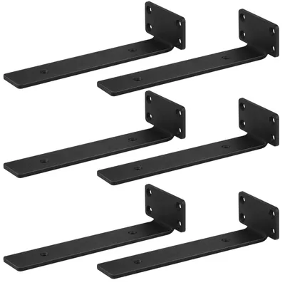 Metall-Regalwinkel 6er-Set, schwarz, 20 cm, 68 kg Tragkraft