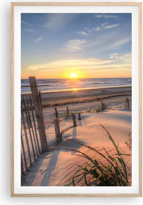 Produktbild von Gerahmtes Poster - Rahmen in heller Eiche - Westen Sonne Düne - 61x91,5 cm - Wand Bild - Wanddeko - Wandbilder - Wandposter - Bilderrahmen - Bilder - Kunstdruck - Wandbild - P2NPA61x91-4219