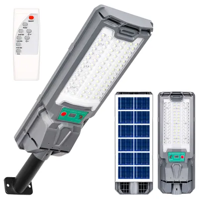 Obrázok produktu pre MasterLED Solárna pouličná lampa Lix - 6000K studená biela - 50W IP65 sivá - montáž na stenu - PIR senzor s diaľkovým ovládaním