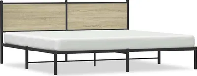 Produktbild von vidaXL Metallbett ohne Matratze Sonoma-Eiche 193x203 cm