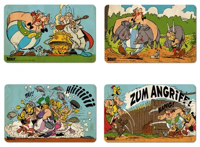 Immagine prodotto di Set di 4 sottopiatti per la colazione, motivo Asterix e Obelix