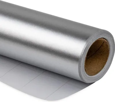 Obrázok produktu pre Lesklý strieborný baliaci papier v miniroli 44,5 cm x 10 m