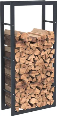 Obrázek produktu pro Bc-elec - HHWPF0019 Černý ocelový stojan na dřevo 125*60*25 cm, stojan na palivové dřevo, stojan na palivové dřevo.