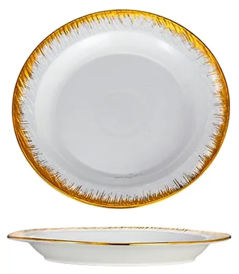 Produktbild von Runde Keramik-Galvanik, einfarbig, im westlichen Stil, personalisiertes Geschirr, 25,4 cm, Treibsand mit flachem Rand