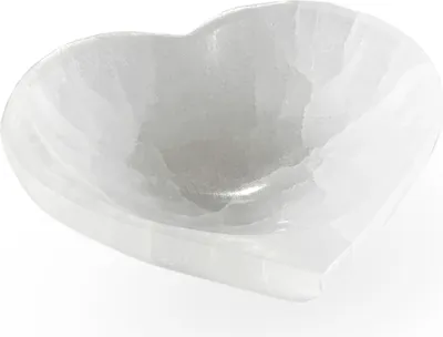 Produktbild von Natürliche Selenit Herzschale 10x11cm Edelstein Schüssel Quarzkristall Deko