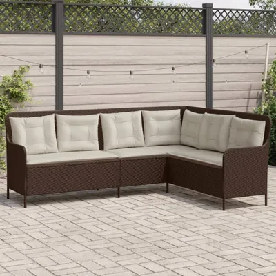 Produktbild von Möbel Gartensofa in L-Form mit Kissen Braun Poly Rattan - Gartensofas &42269