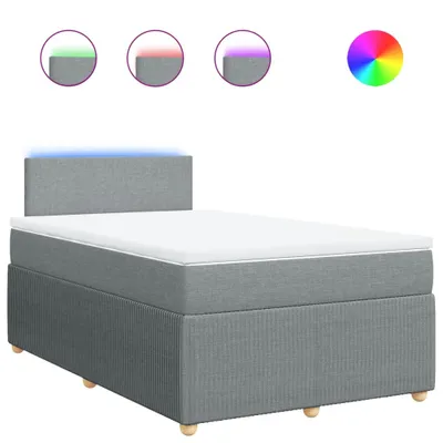 Produktbild von Boxspringbett mit Matratze Hellgrau 120x200 cm Stoff