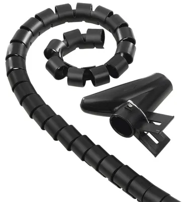 Immagine prodotto di HAMA Guaina flessibile per cavi a spirale, universale, 25 mm, 2 m, nera (00220998)