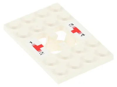 Produktbild von 1x Lego Technic Schalt Platte weiß Sticker 1,2,3 und 4 Gangschaltung 6543pb01