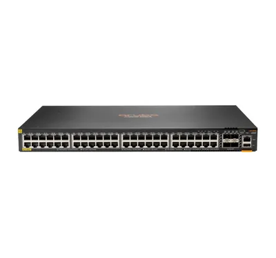 Obrázok produktu pre HPE Aruba Networking CX 6300F 48-port 1GbE Class 4 PoE and 4-port SFP56 Switch, Riadený, L3, Gigabit Ethernet (10/100/1000), Podpora napájania cez Ethernet (PoE), Inštalácia do Racku, 1U