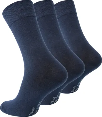 Produktbild von Paolo Renzo Business-Socken 3 Paar - Anzugssocken - Größe 43/46 - Marineblau