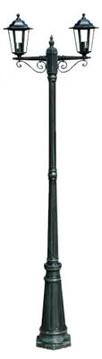 Obrázek produktu pro vidaXL Zahradní lucerna 2 plameny 215 cm Tmavě zelená/černá Hliník