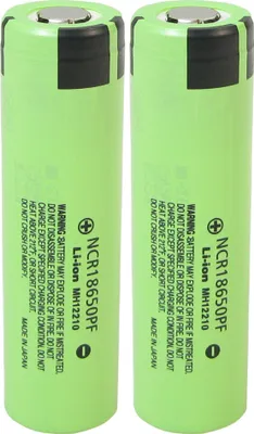 Produktbild von Trade-Shop 2x Panasonic NCR18650PF Zelle Lithium-Ion Akku 2900mAh 3,6V/3,7V 10A Entladestrom Button-Top