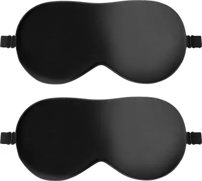 Produktbild von Schlafmaske Set von 2 - seidene Augenmaske - weich und lichtdicht - verstellbarer Riemen - schwarz