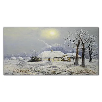 Produktbild von Coloray Küchenrückwand 120x60 Spritzschutz aus Glas - Winterbaumhüttendorf