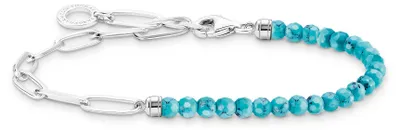 Produktbild von Thomas Sabo A2099-404-17 Charm-Armband Silber und Türkisfarbene Beads, 19 cm