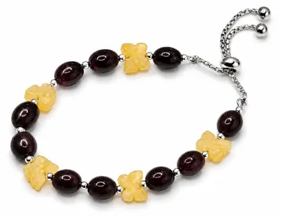 Immagine prodotto di BEYSTON Bracciale in ambra con perle ovali, Immagine generata dall'IA